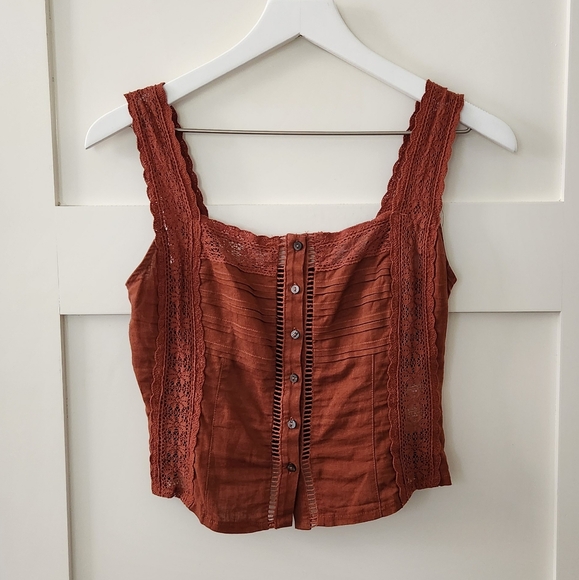 Free People Maggie Lace Tank Top in Coconut Shell - Picture 5 of 8